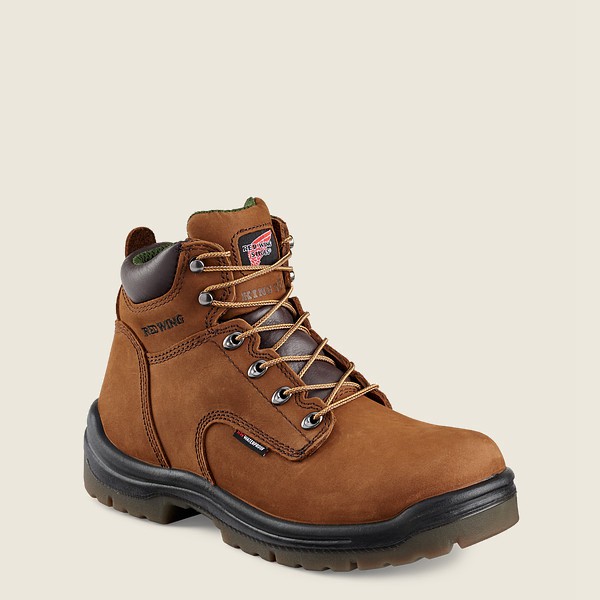 Red Wing Mens Safety Boots - King Toe® - 6-inch Waterproof Toe - Brown - ZOU341029